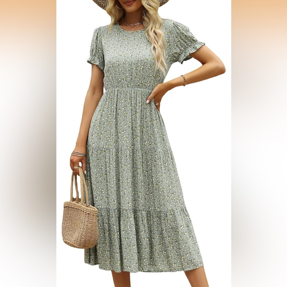 Floral Green Dress